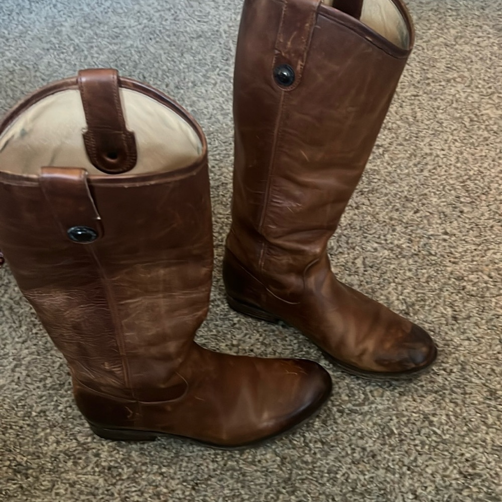 Frye riding boots.